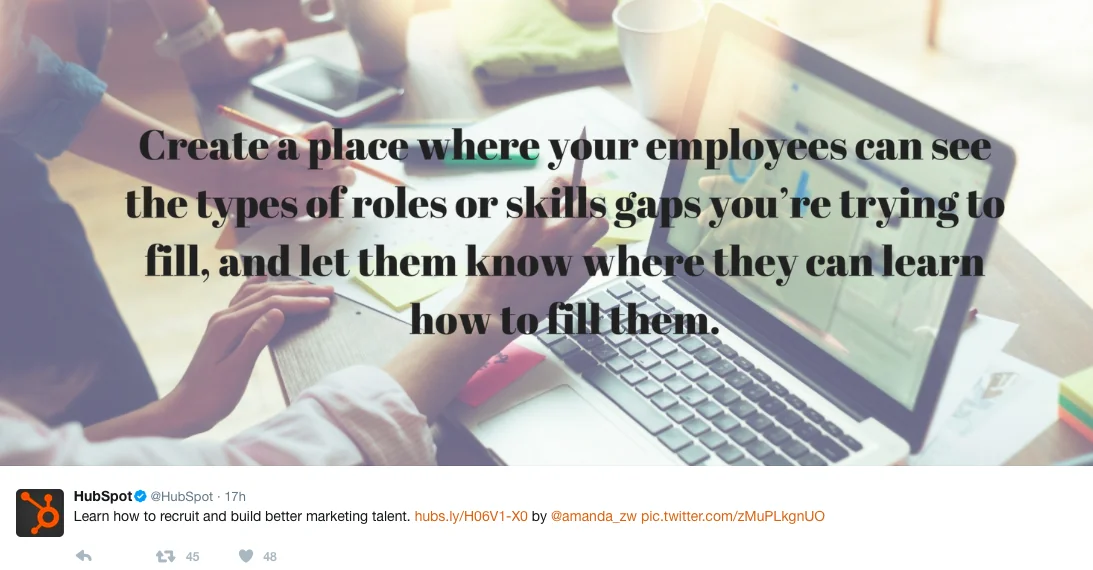 HubSpot Mentions example Tweet Image